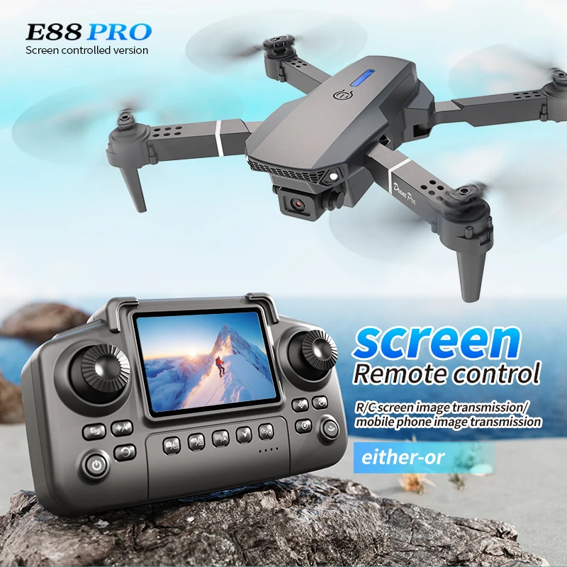 Nano Quad Fpv - Профессиональный дрон E88 PRO с экраном,